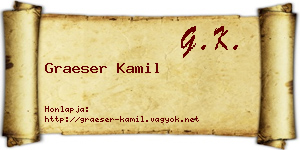 Graeser Kamil névjegykártya