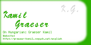 kamil graeser business card